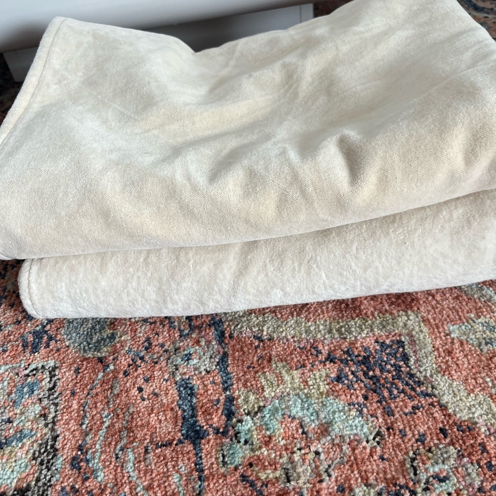 Pom Pom at Home Cream Velvet Pillow Cover